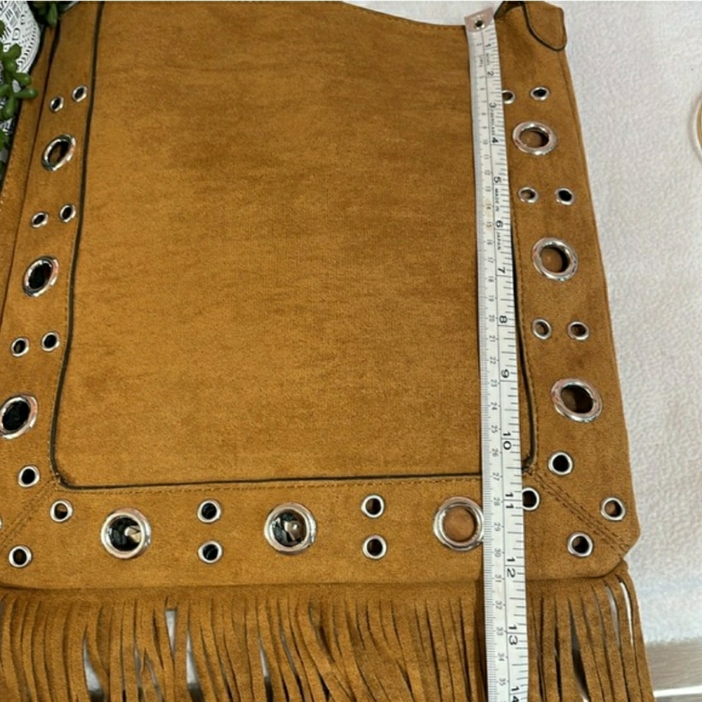 Boho Fringe Shoulder Bag w/ Silver Studs & Grommets (3 Colors Available) NWT! - Picture 6 of 6